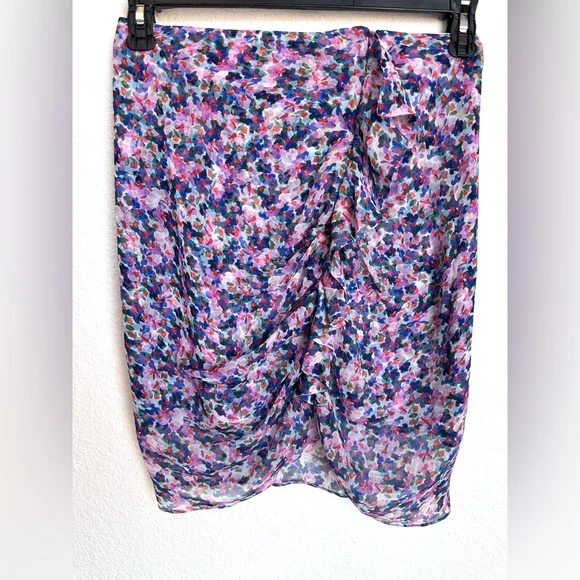 Veronica Beard Spencer Floral Silk Chiffon Ruched Tiered Mini Skirt Size 4 - Picture 2 of 11